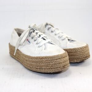 Superga 2790 White Espadrille Platform Sneakers‎ Canvas Women’s 8.5